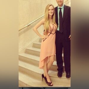 Chic Coral High-Low Dress